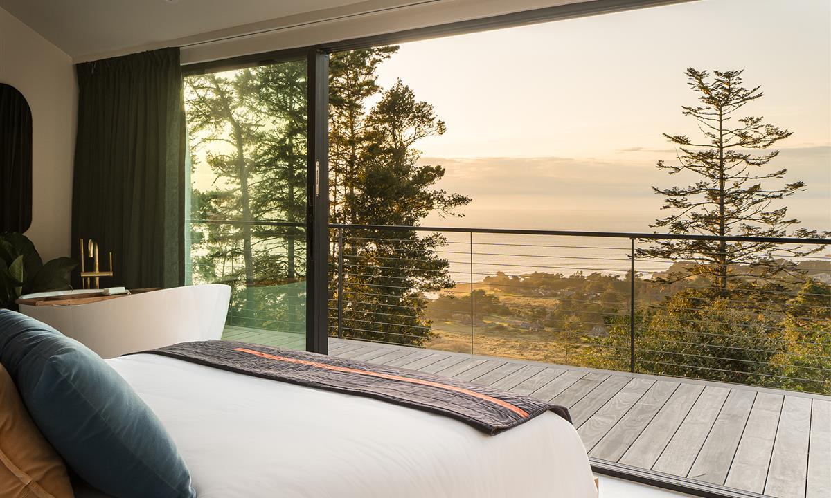 room with a view of the coast nearby
