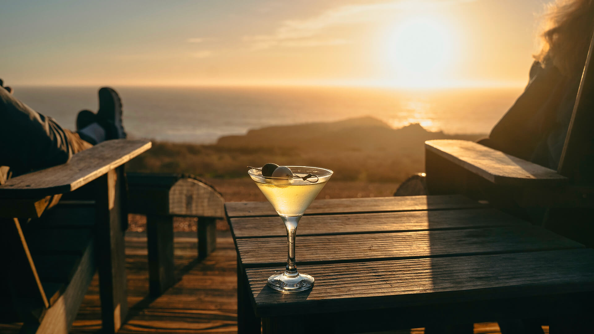 A martini and sunset