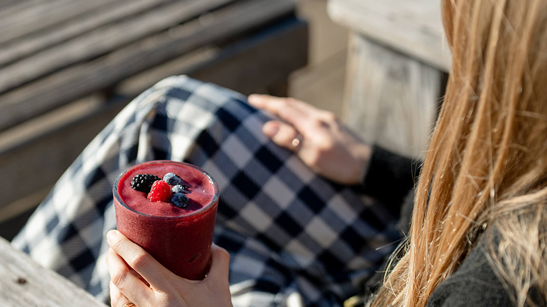 A woman with smoothie