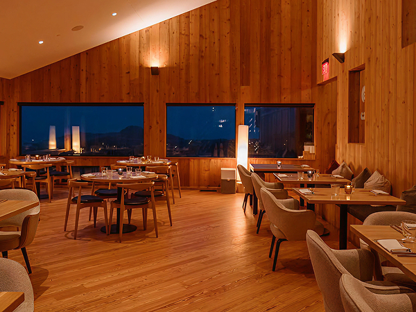 Indoor dining in the evening