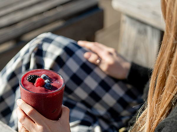 A woman with smoothie