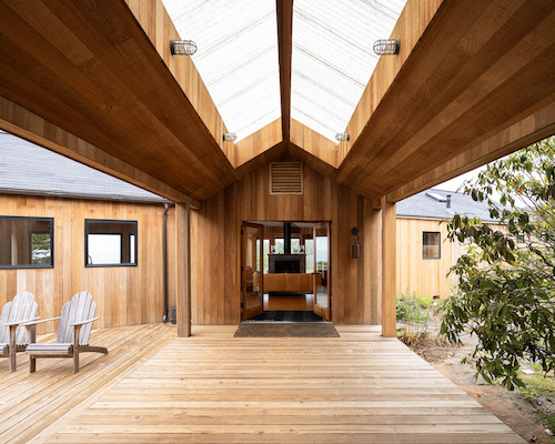 Clippers Reach wooden area with skylight